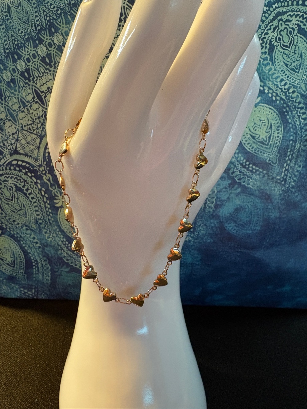 Gold Heart Link Bracelet